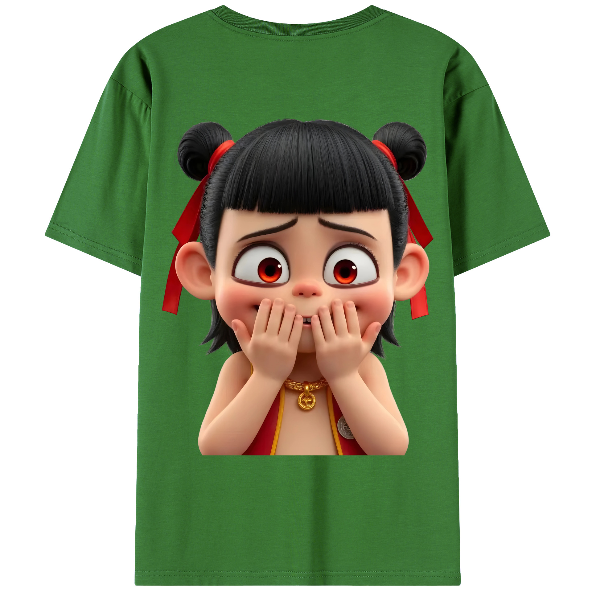（画像用） Ne Zha 2 ナタ 魔童の大暴れ レディース半袖Tシャツ(バックプリント)
